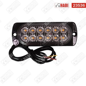 Figyelmeztető fényjelzés sárga LED, 110x41x10 mm, 12 W, 12-24V, IP65