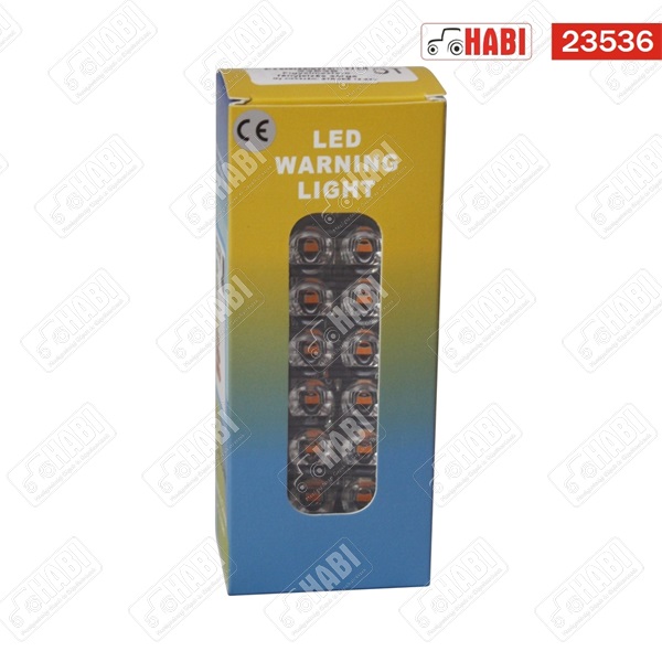 Figyelmeztető fényjelzés sárga LED, 110x41x10 mm, 12 W, 12-24V, IP65