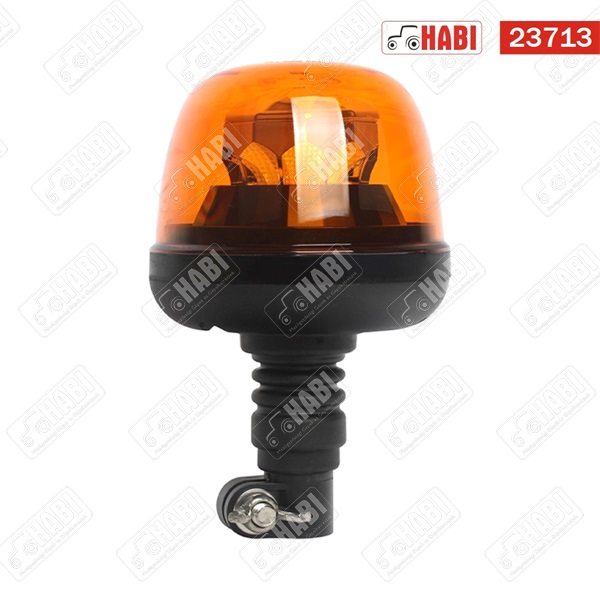 Figyelmeztető fényjelzés sárga villogó 12V-24V rugalmas tartócsöves, h=220mm, R65 R10 LED