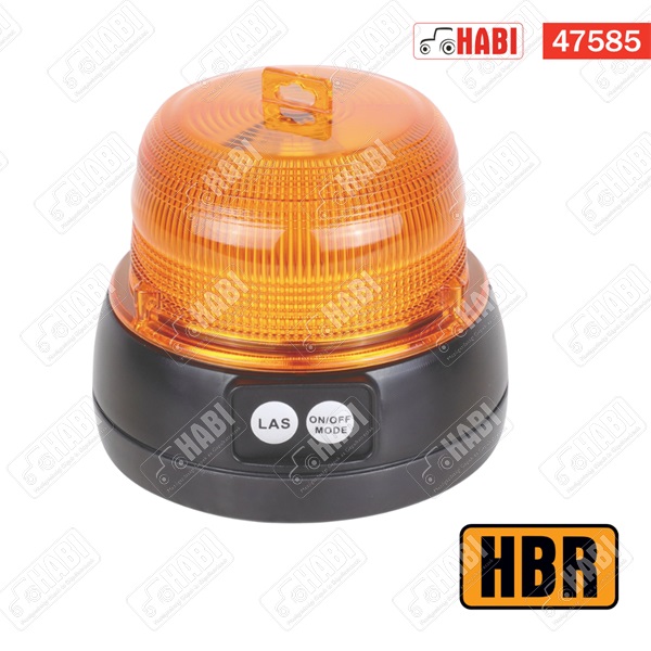 Figyelmeztető fényjelzés sárga villogó 12V mágneses + 9V elemmel LED