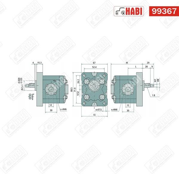 Fogaskerék-szivattyú 1-es 5,8 cc jobbos