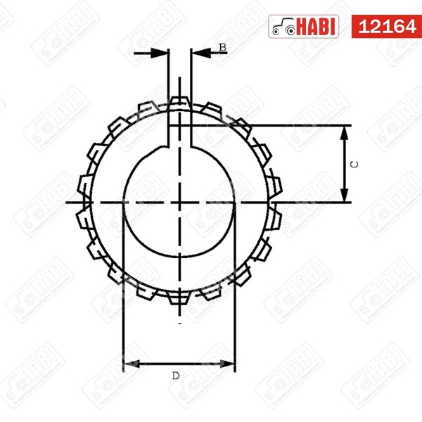 Bordás persely z=14 25x22
