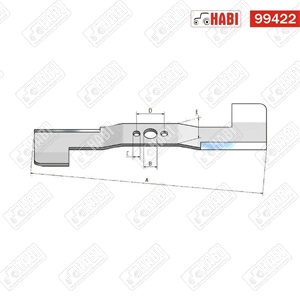 MTD fűnyírókés jobb L=490 mm D=16,5 mm