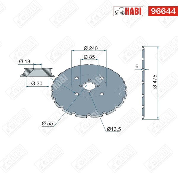 Gaspardo vetőtárcsa fogazott 475x6 mm