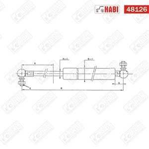 Gázrugó L=500-300 N