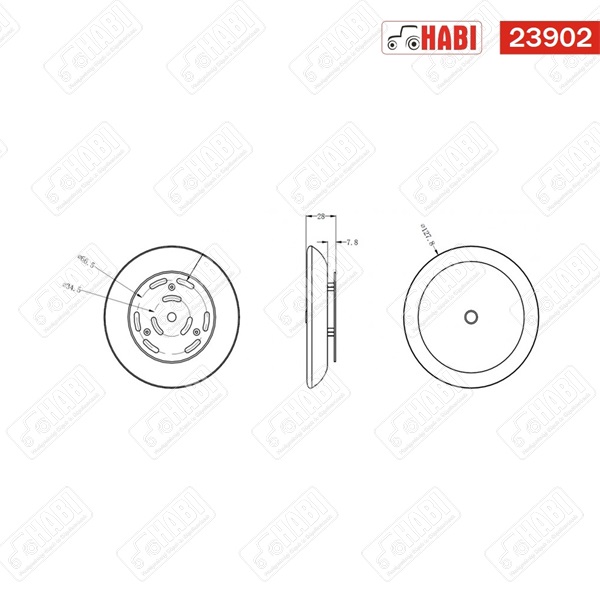 Gépjármű beltéri lámpa LED kerek 150X150X60 mm 12-24V