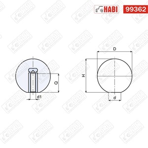 Gömb alakú fogantyú M8x7 D=20 mm anya
