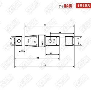 MTZ Gömbcsap 2 menetes nem komplett /1/ L=124mm