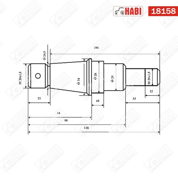 MTZ Gömbcsap 2 menetes nem komplett /2/ L=128mm