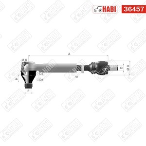 Gömbfej és axiális csukló jobb M22x1,5 / M20x1,5 L=345 mm