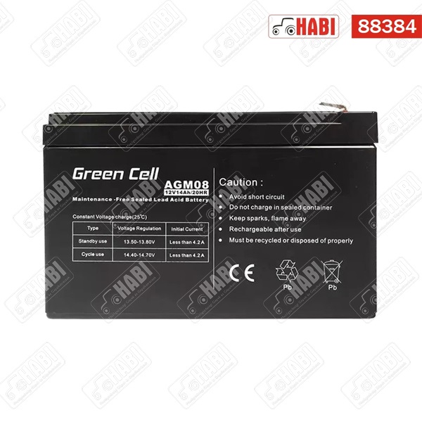 Green Cell AGM zselés akkumulátor 12V 14Ah