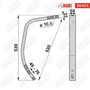Gruber alsó rugós kapaszár 530x50x22 mm