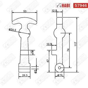 Gumi rögzítő fül L=120 mm
