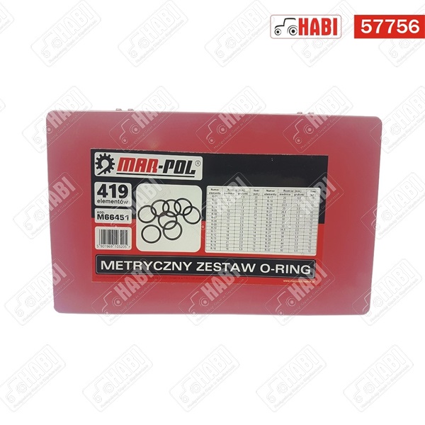 Gumigyűrű készlet 419 db-os /MARPOL/