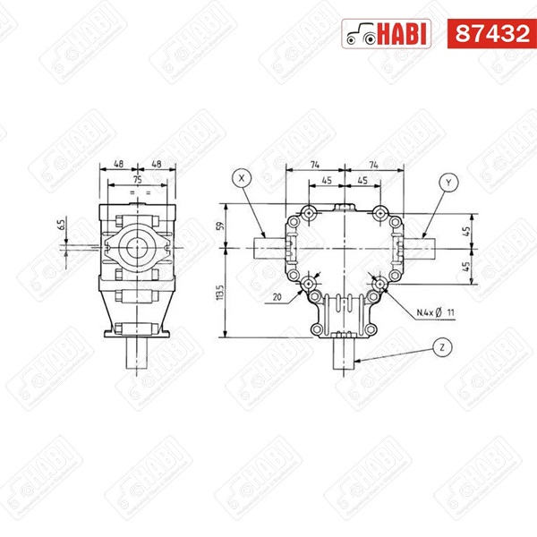 Hajtómű L-25A 1:1 11kW COMER