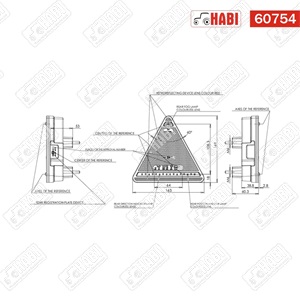 Hátsó lámpa háromszög bal LED 163x144x38,3 mm 12V-24V IP66/68