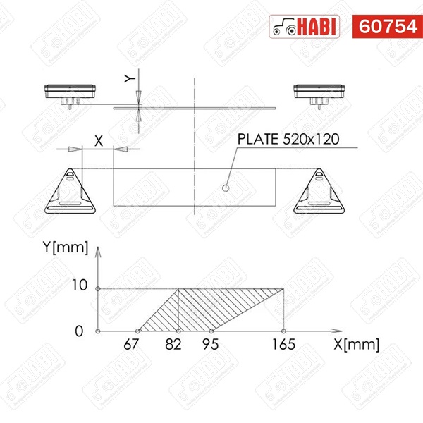 Hátsó lámpa háromszög bal LED 163x144x38,3 mm 12V-24V IP66/68
