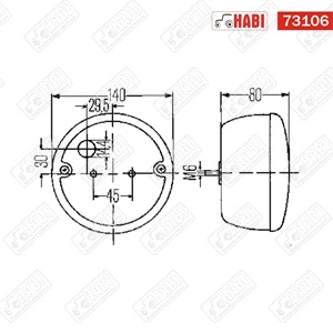 Hátsó lámpa d=140 mm  Hella