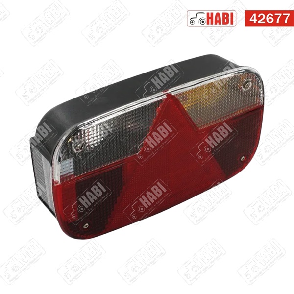 Hátsólámpa jobb rendszám megvilágítással 244x138x52 mm ASPÖCK Multipoint III
