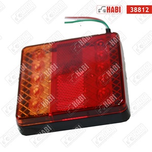 Hátsólámpa kocka univerzálism rendszámvilágítással LED 100x100x22 mm 12 V