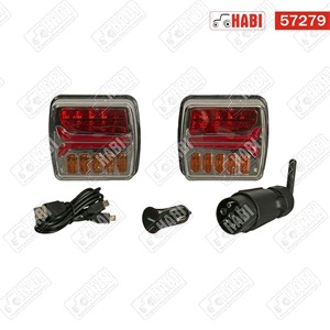 Hátsólámpa párban mágneses sárga/piros LED 12 V, 105x105x55 mm, vezeték nélküli