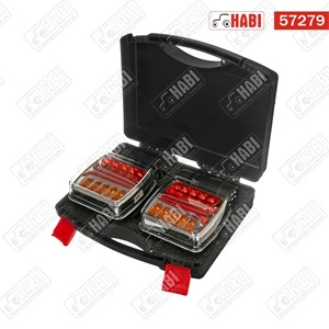 Hátsólámpa párban mágneses sárga/piros LED 12 V, 105x105x55 mm, vezeték nélküli