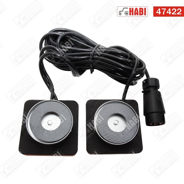 Hátsólámpa párban mágneses sárga/piros LED 7,5 m vezetékkel 12 V