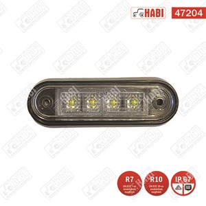 Helyzetjelző lámpa 4 LED fehér 100x34x17 mm 12/24V, IP67