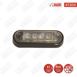 Helyzetjelző lámpa 4 LED fehér 100x34x17 mm 12/24V, IP67