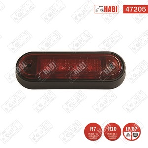Helyzetjelző lámpa 4 LED piros 100x34x17 mm 12/24V, IP67