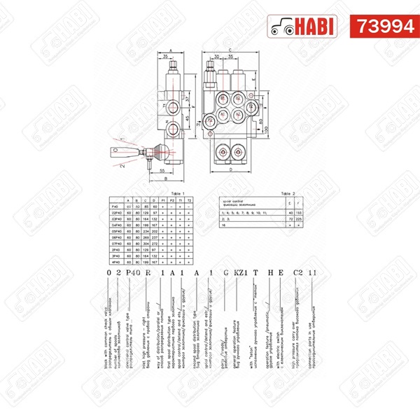 Hidraulika elosztó 1 karos 3/8 40 l/perc (úszóállású)