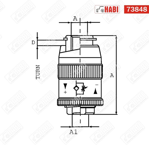 Hidraulika fojtó-visszacsapó szelep 1/2"x1/2" Fluid Press