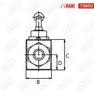 Hidraulika golyós csap 2 utas M30x2 mm