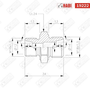 Hidraulika közcsavar 16/18   24°