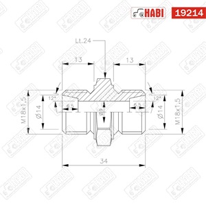 Hidraulika közcsavar 18/18  24°