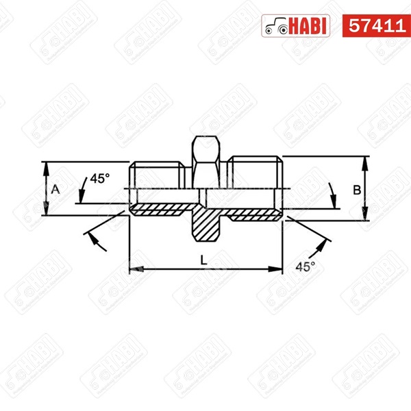 Hidraulika közcsavar 1/4" BSP / M12x1,5 60° Burnett & Hillman