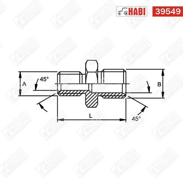 Hidraulika közcsavar KK 1" / M36 kúpszög 60 °