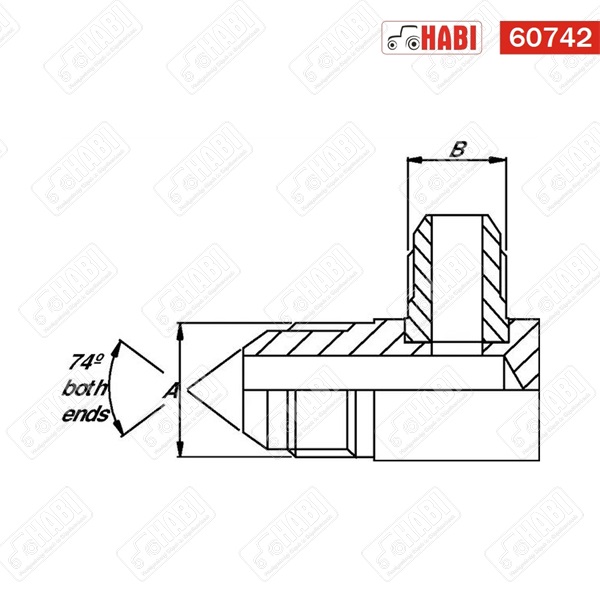 Hidraulika közcsavar KM 3/8" BSP x 9/16" UNF 90°-os könyök Burnett & Hillman