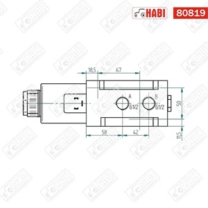 Hidraulika útváltó szelep 6/2 1/2" BSP 120l/perc /mágnesszelep/