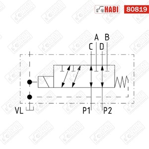 Hidraulika útváltó szelep 6/2 1/2" BSP 120l/perc /mágnesszelep/