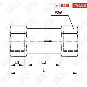 Hidraulika visszacsapó szelep 1/2" 12 bar maximum BB réz