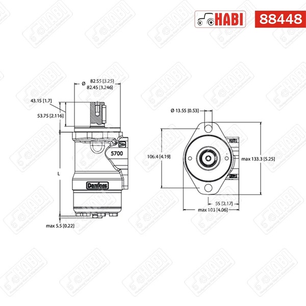 Hidromotor OMP-X 50 cm3/fsz, D=25 mm, A2 WHITE