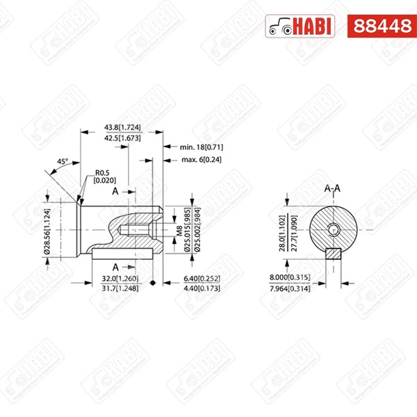 Hidromotor OMP-X 50 cm3/fsz, D=25 mm, A2 WHITE