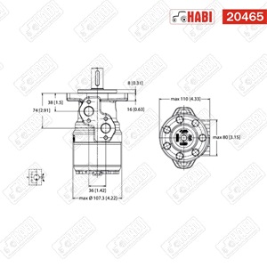 Hidromotor OMR-X 200 cm3/fsz, D=25 mm, A2 WHITE