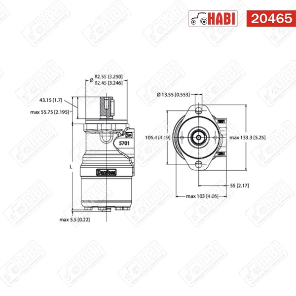 Hidromotor OMR-X 200 cm3/fsz, D=25 mm, A2 WHITE