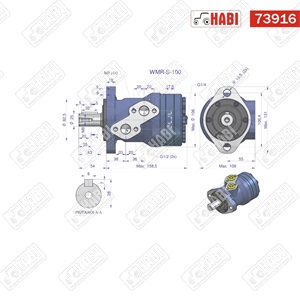 Hidromotor, erősített,2 pontos, 100cm3 (175bar/max 220bar)