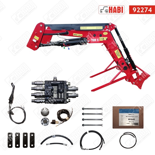 Homlokrakodó TUR-5 (1600 kg emelési kapacitás + joystick + EURO norm csatlakozás + adaptációs keret) MTZ-re