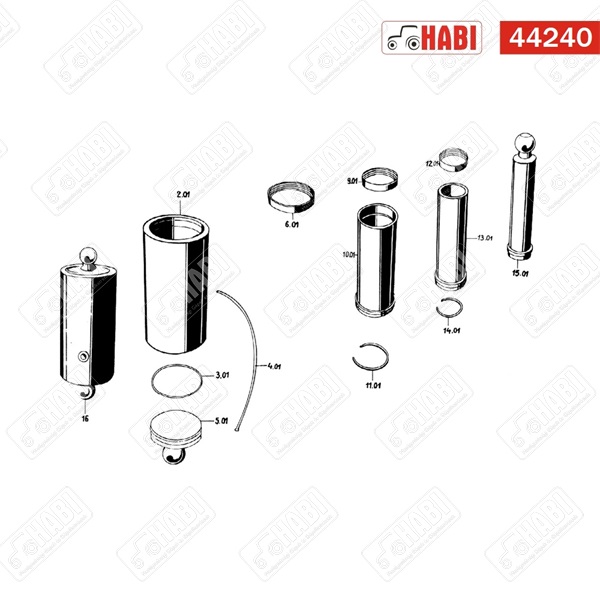 IFA W50 billenőplató emelőhenger 3 lépcsős d1-60-3x260