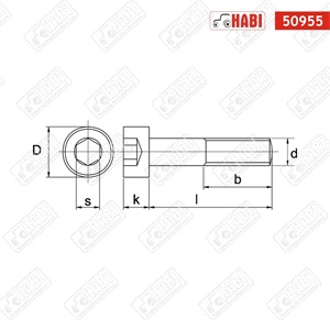 Imbusz csavar belsőkulcsnyílású M12x50 8.8 hg.