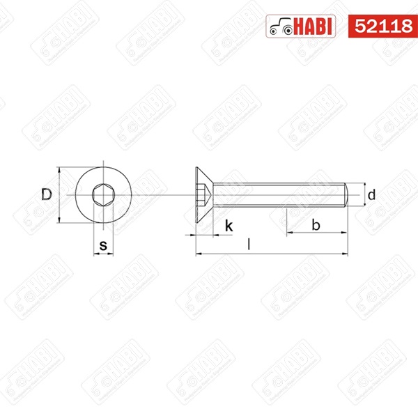 Imbusz csavar süllyesztett fejű M8x25 10.9 hg.